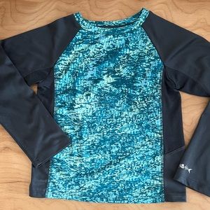 Silver Bait Blue, Gray Long Sleeve Rash Guard